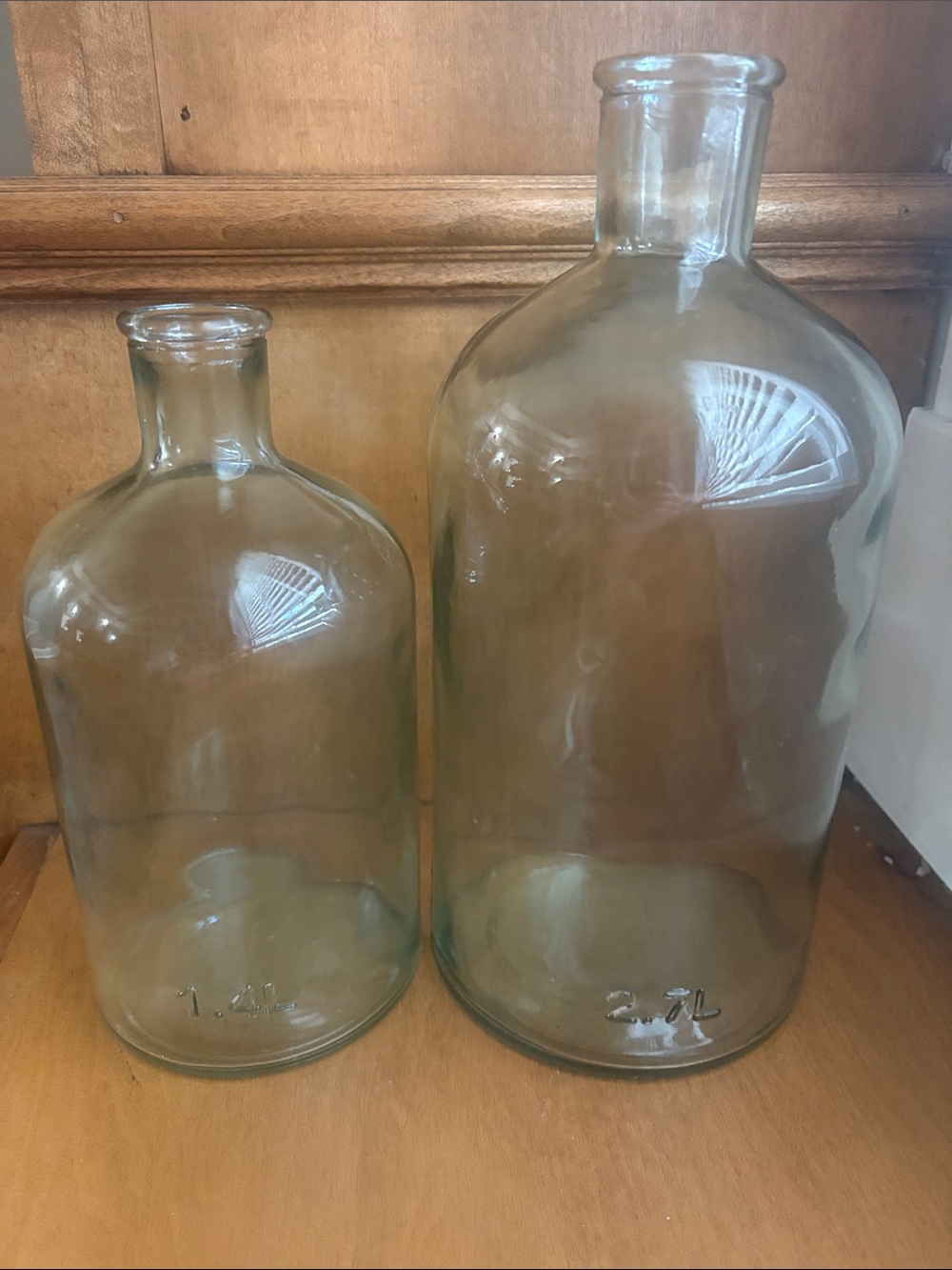 Hearth & Hand Magnolia Recycled Glass Bottle Jug Vases Set of 2 - 2.7L & 1.4L